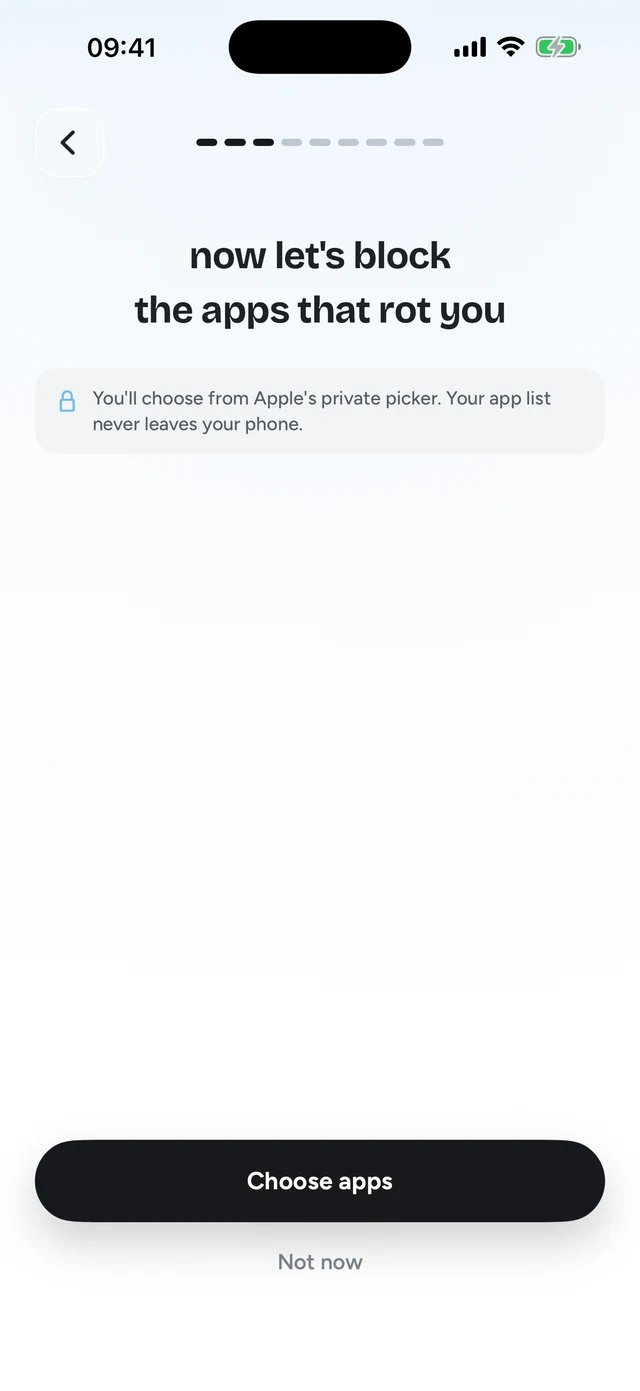 Choosing which apps Quizlock locks