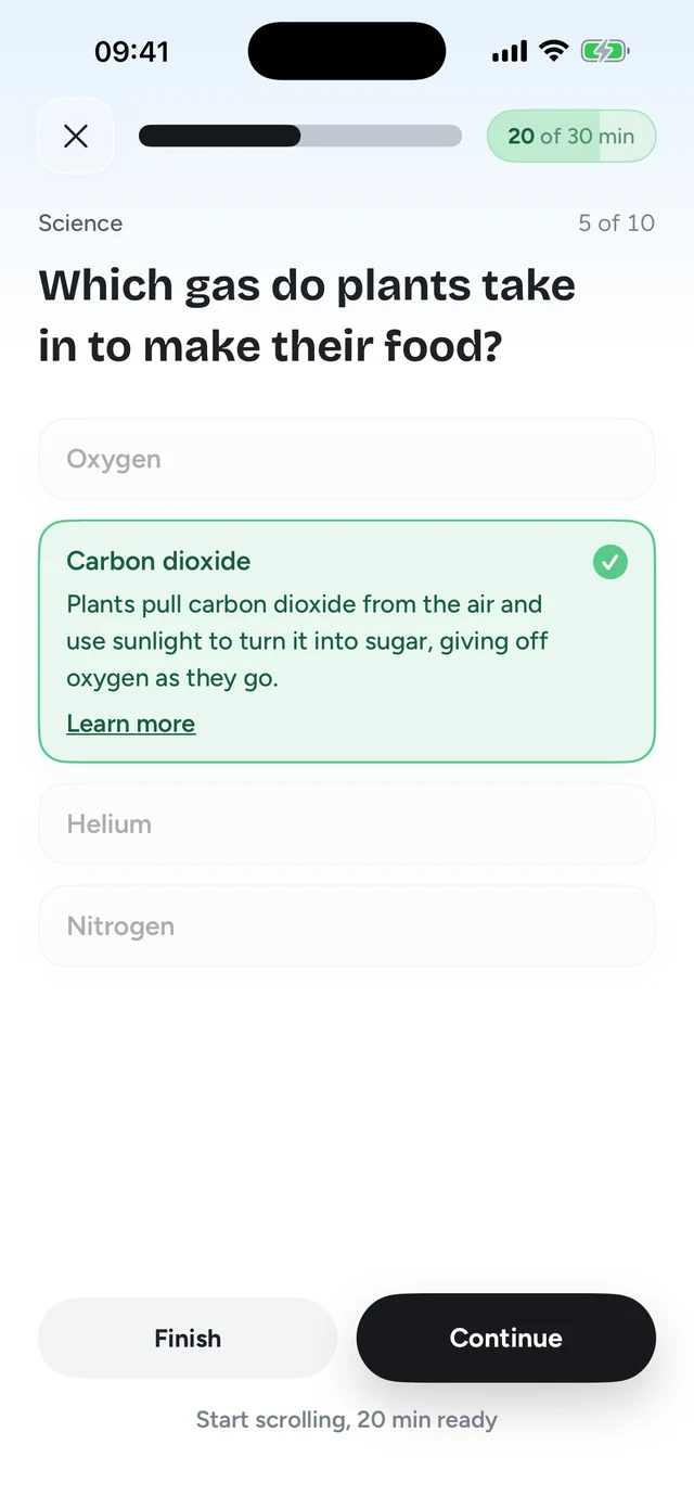 Quizlock adding 2 minutes after a right answer